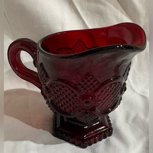 Avon Ruby Red Creamer 1876 Cape Cod Collection 1982
